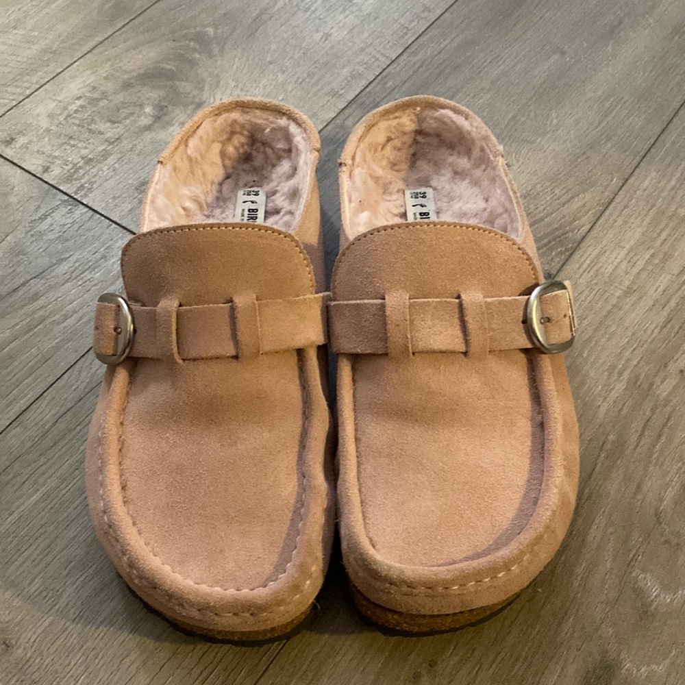 Birkenstock Buckley Shearling Clog Pale Pink Size 39 GUC